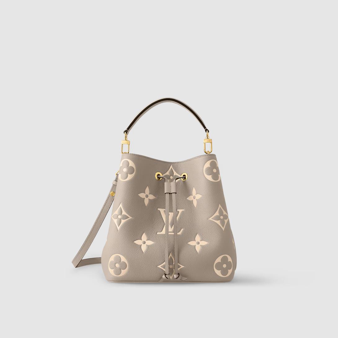 Túi Louis Vuitton Néonoé Mm Da Bicolor Monogram Empreinte Nữ Xám Nâu